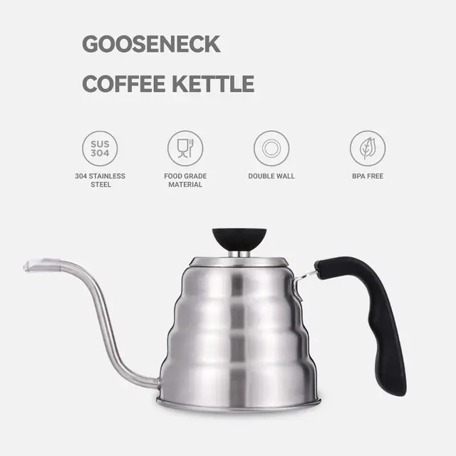 Unique Life 1L Stainless Steel Pour Over Coffee Kettle