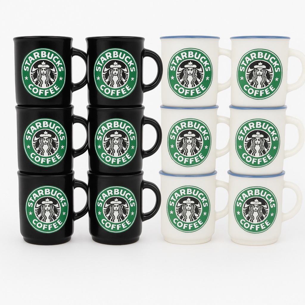 Starbucks Espresso Shot Cups – 6 Pcs | Black & White